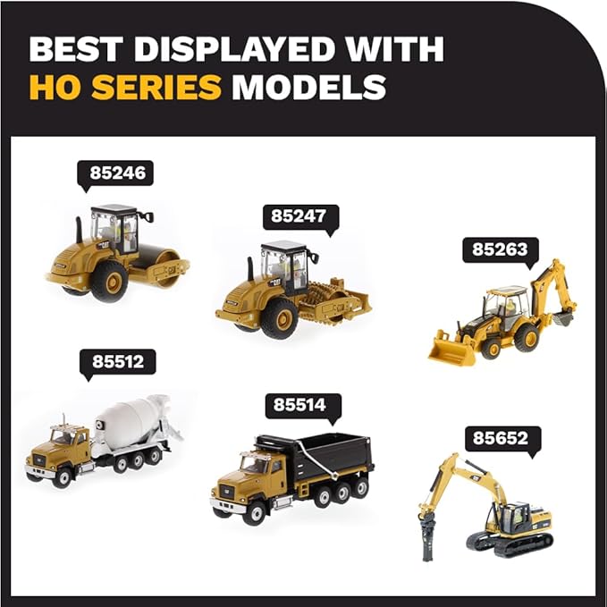 1:87 Caterpillar CS56 Smooth Drum Vibratory Soil Compactor - HO Models by Diecast Masters - 85246 - Functioning Wheels & Rolling Drum