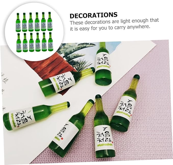 CHICAMPERA 12pcs Miniature Wine Bottles Decor Mini Rice Wine Bottles for Dollhouse Micro Landscape