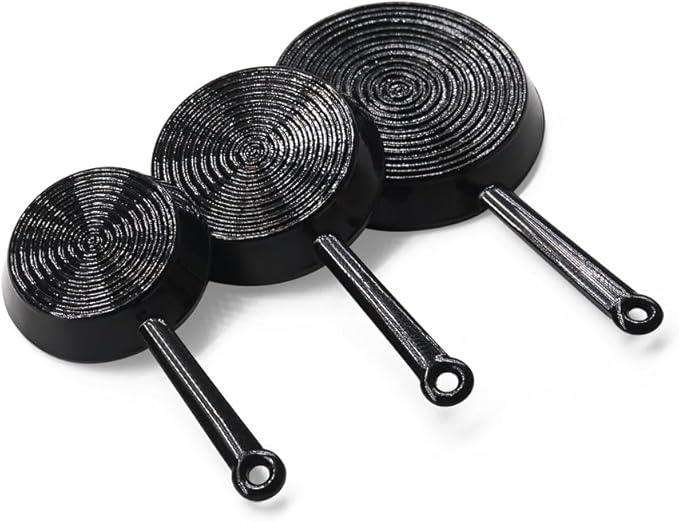 Odoria Dollhouse Frying Pan Miniature: 1/12 Scale Skillet Cookware for Kitchen Restaurant - Mini Kitchenware Cooking Utensils Metal Black 3Pcs