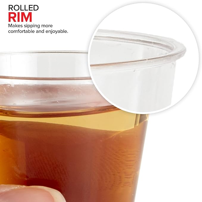 Stock Your Home 250 Pack Mini Plastic Shot Glasses (1oz) Clear Disposable Cups for Jello Shots, Wine Tasting, Liquor, Whiskey, Pudding, Sample Cup for Halloween and Elegant Parties