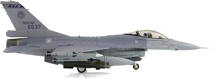 Hobby Master | 1:72 Scale Diecast Military Aircraft Replica | F-16V Fighting Falcon 6637, 22 TFG, ROCAF (w/6 x GBU-12) | Model HA38057