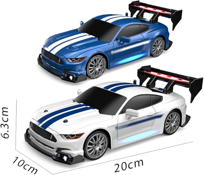1:24 Scale RC Drift Car, 30KM/H 4WD 2.4GHz Remote Control Cars with LED Light, Racing and 4 Drifting Wheels, High Speed RC Racing Cars Perfect Toy Gift for Teen Adults