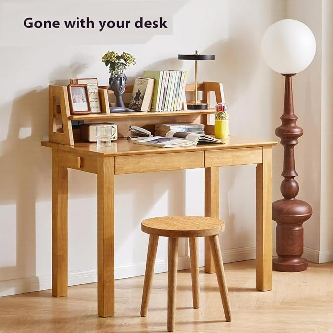 Wooden Stools Dining Chair Table Chair Dressing Stool Kitchen Bar Stool Side Table Round Suitable for Bedroom Living Room Dining humidifier Stand Plant Stand (Natural Wood Color)