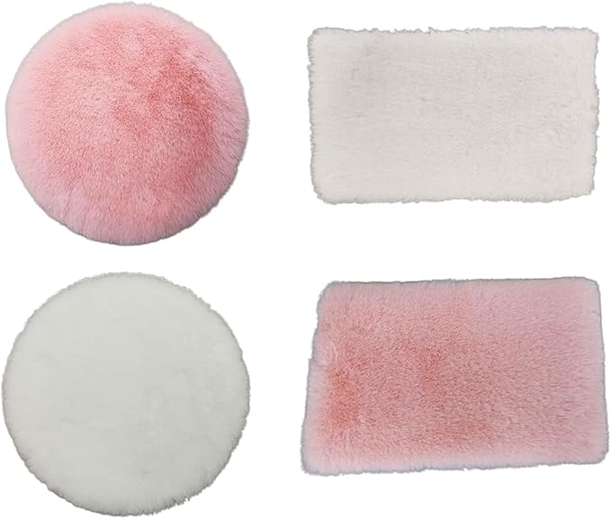 1 Pc Dollhouse Miniature Carpet, Fluffy Mini Dollhouse Rug, Doll House Rug, Parent-Interaction Lightweight for 1/12, 1/8, 1/6 Dollhouse, Dollhouse Decor (White Round S)
