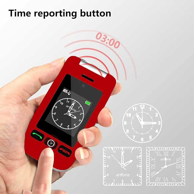 artfone G6 Pro Red - 4G LTE Flip Phone Unlcoked丨Cell Phone for Seniors丨2.4" Dual-LCD丨SOS Button丨Loud Speaker丨Camera丨Charging Dock丨Talking Clock丨Speed Dial丨 Hands-free丨Dumb Phone丨Caller-ID丨Large Fonts