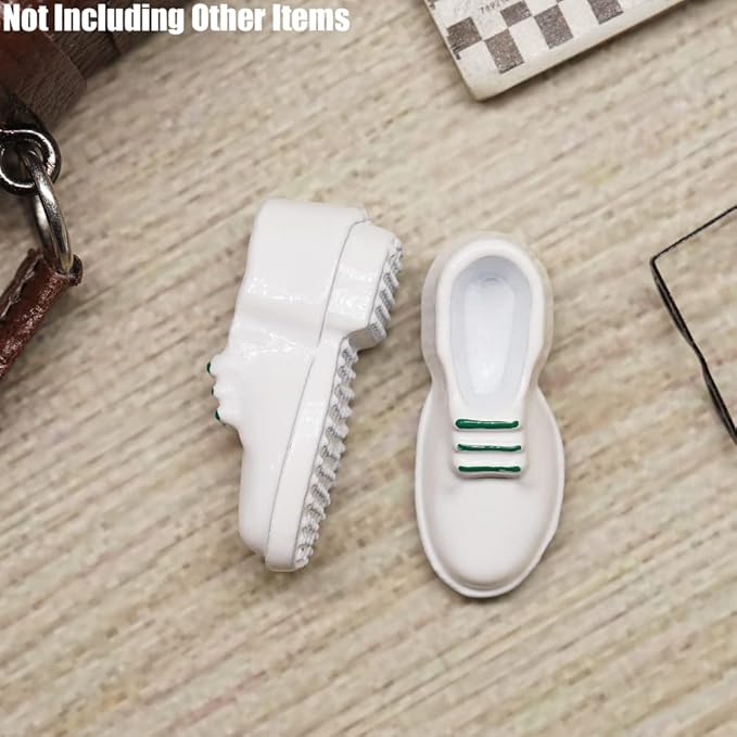 Odoria 1/12 Miniature Men Shoes Dollhouse Decoration Accessories, White