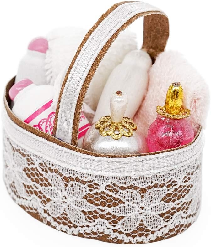 Odoria 1/12 Miniature Basket with Perfume Dollhouse Decoration Accessories