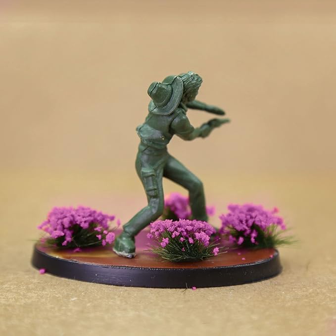 Miniature Vegetation Bushy Shrubs Tuft Flowers with Model Bases War Game DIY Railway Terrain Scenery (G)