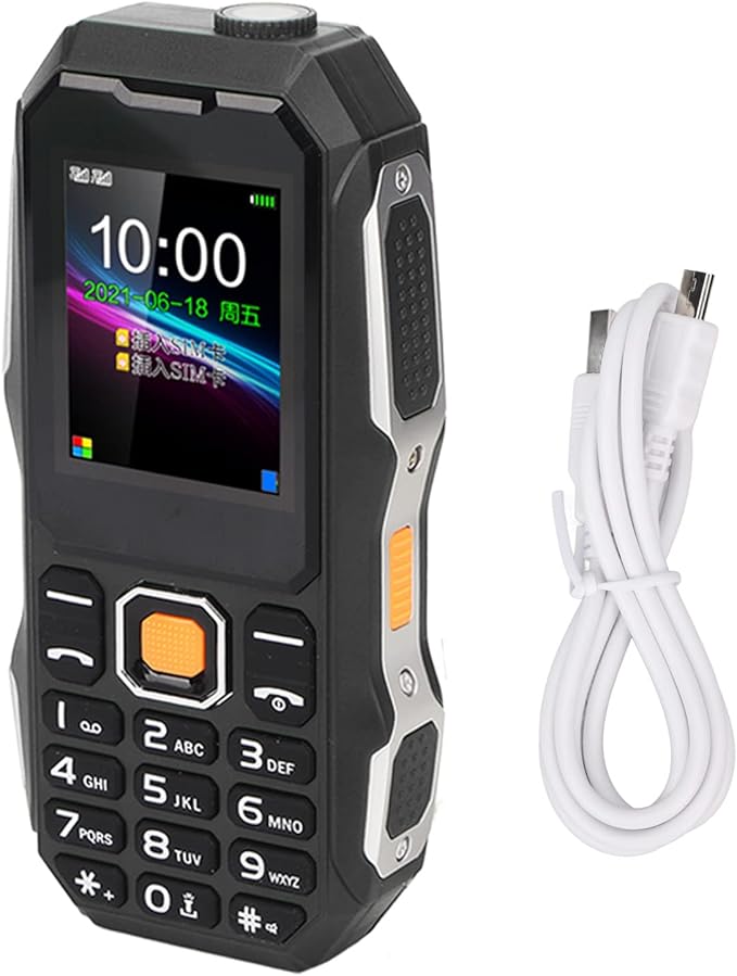 2G Unlocked Rugged Big Phone, Factory Unlocked Phone Seniors Cell Phone with 1.8in Screen BT Connection FM Radio 9 Family Number Large Speaker 5800mAh Batery for Seniors Kids