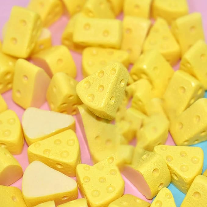 Toddmomy 40Pcs Miniatures Food Cheese Mini Plastic Fake Cheese Models Mini Simulation Food Model for Dollhouse Kitchen Decoration DIY Accessory