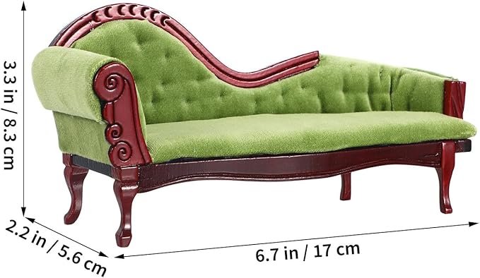 IMIKEYA Doll House Furniture Miniature Lounge Sofa Model 1/12 Scale Victorian Dollhouse Furniture Mini Sofa Decor for Dollhouse Decoration
