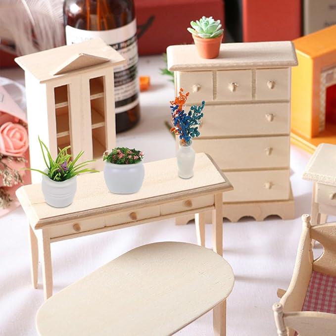 Toyvian Miniature Dollhouse Plants Set 22Pcs 1.38In Artificial Bonsai Potted Flowers for Dollhouse Decoration Tiny Greenery Accessories for DIY Crafts Home Christmas and Birthday