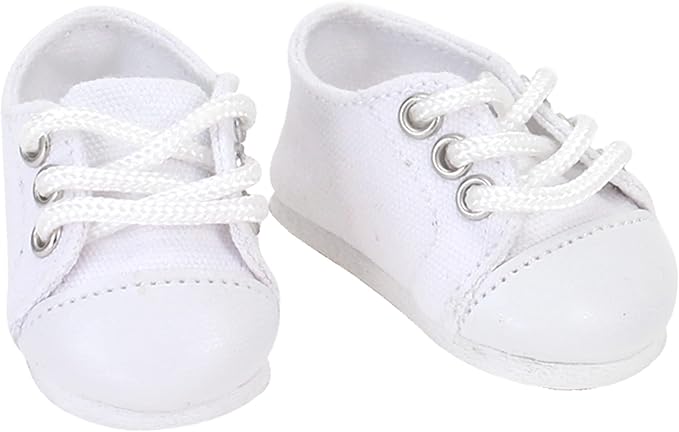 Sophia's 14.5" Doll Set of Shoes - Faux Pink Leather Dress Shoes and White All-Star Canvas Sneakers