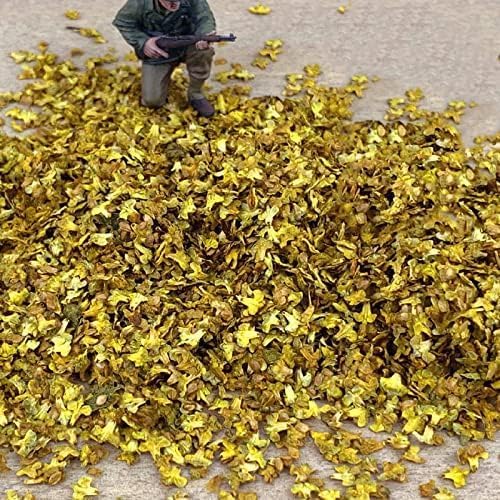 Warmtree Realistic Miniature Leaves Simulation Leaves for DIY Mini Model Railway Fairy Garden Architecture Diorama Scenery Landscape Layout Diorama Village Accessories, Pack of 4