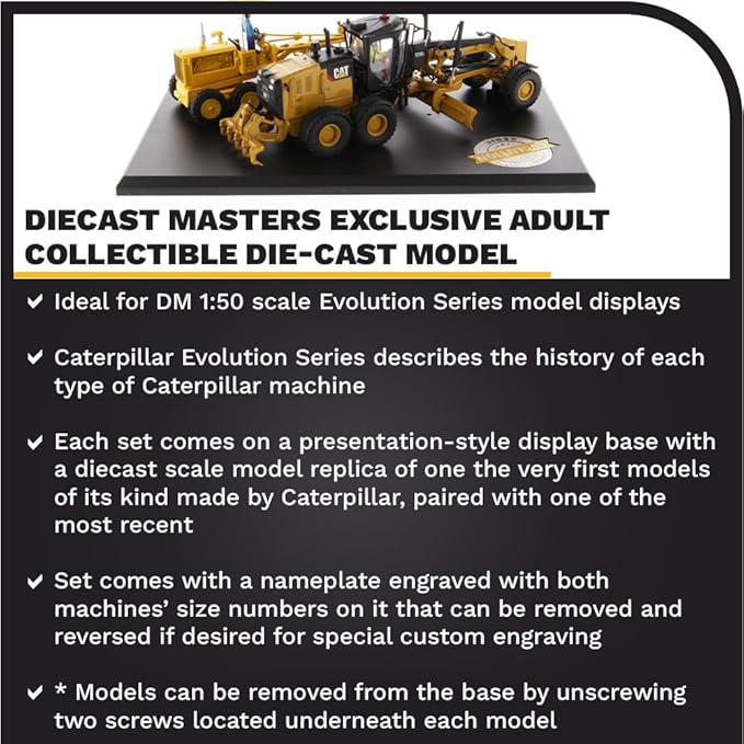 Diecast Masters 1:50 Caterpillar Diesel No. 12 and 12M3 Motor Grader, Evolution Series Cat Truck | Scale Model Collectible Construction Trucks Truck, 85560