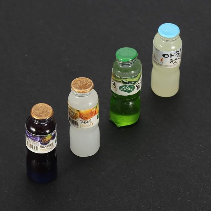 4pcs/ Set Dollhouse 1:12 Miniature Drink Bottles Wine Bottles, Bar Kitchen Game Decor Ornament