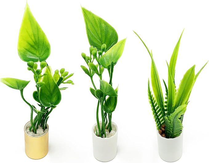 3Pcs Miniature Potted Plants Trees Artificial 1:12 Mini Dollhouse Greenery Scene Bonsai Model Micro Landscape Decoration