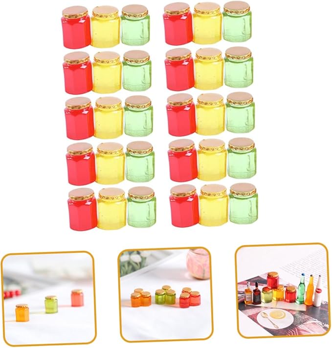 Healifty 30Pcs Mini Decorations for Dollhouse Cute House Accessories for DIY Crafting Candy Can Models for Unique Room Decor