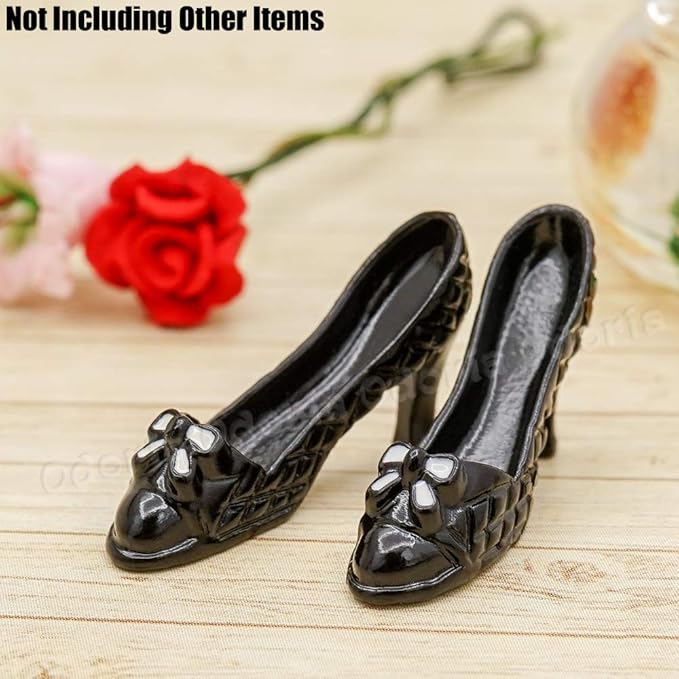 Odoria 1/12 Miniature High Heels Dollhouse Decoration Accessories, Black