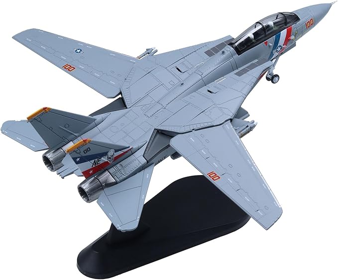 F-14 Tomcat Die-cast Airplanes-1/100 Scale VF-2 Bounty Hunters Tail Metal Aircraft Model for Collector, Aviation Enthusiast-Premium Collectiable with Display Stand