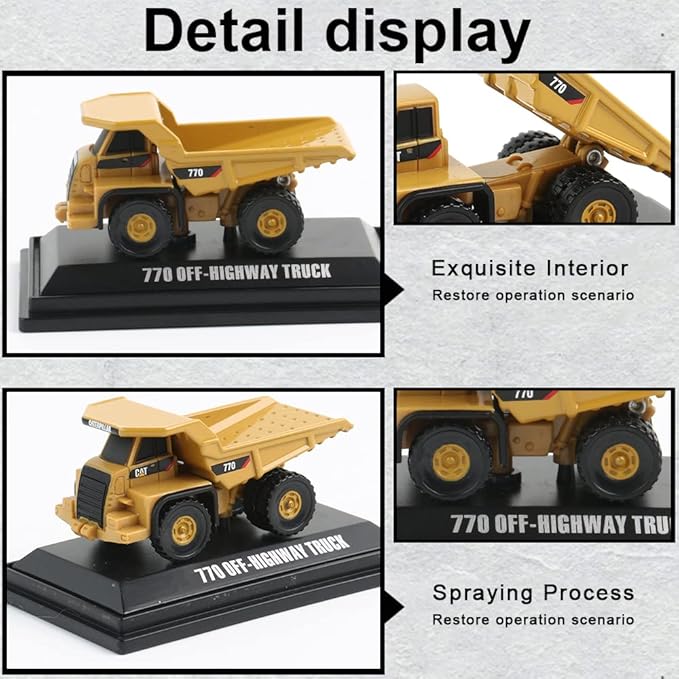 EROCK 1:160 N Scale Alloy Construction Vehicles - 1 Pcs, Die Cast Mini Construction Truck Toys, Engineering Vehicle Model for N Scale Railroad, Train Set, Collection, Age 8+
