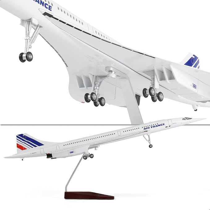 1/125 Scale Concorde Airplane Model Prebuilt Diecast Aircraft Miniature Kit Airplane for Air France Metal Model for Adults Collection or Gift