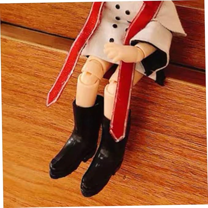 Dollhouse Rain Boots Miniature 1:12 Scale Color DIY Mini Rain Shoes Plastic Rainboot Decoration for Doll Dollhouse Accessories, Red | Boots