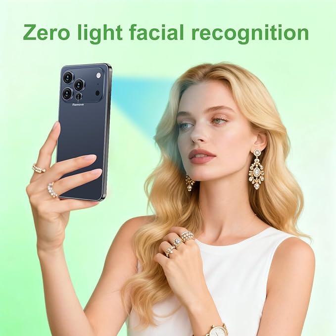 Huness I17PROMAX Smartphone Unlocked Cell Phone,6.99" HD Screen Unlocked Phone,16+512GB Android 15 Battery 7000mAh,Face ID/Dual SIM/5G/Fingerprint Button Unlock/Photos/GPS (Deep Blue, 16+512G)