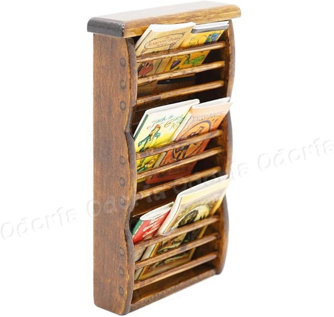 Odoria 1/12 Miniature Magazine Holder Dollhouse Decoration Accessories, Brown