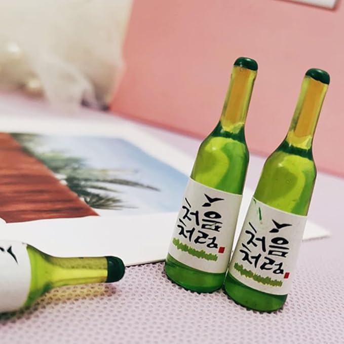 Korean Soju Model - 15PCS Wine Bottles Tiny Korean Wine Bottle Miniature Mini Models Drink for Miniature Tiny House Mini Stuff