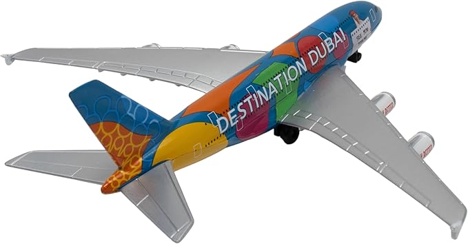 Daron Collectible Toy - Emirates Arlines A380 Double-Decker Flagship Airplane - Die-Cast Metal Model Airplane with Plastic Parts, for Children Ages 3+