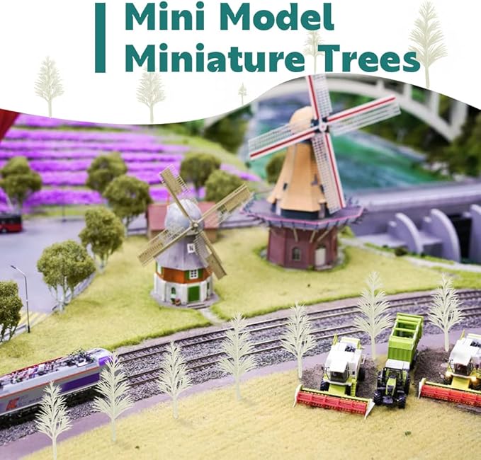 LUEYAO Mini Model Miniature Trees Mixed Train Scenery Architecture Fake Trees for DIY Crafts Building Model Scenery Landscape White 1.2-3.9 inch 20 PCS
