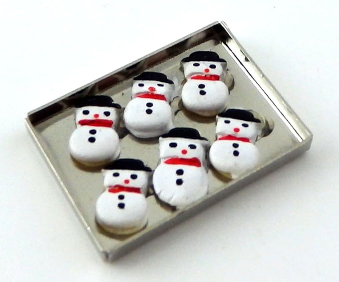 Dollhouse Miniature Cookies on Sheet, Snowman