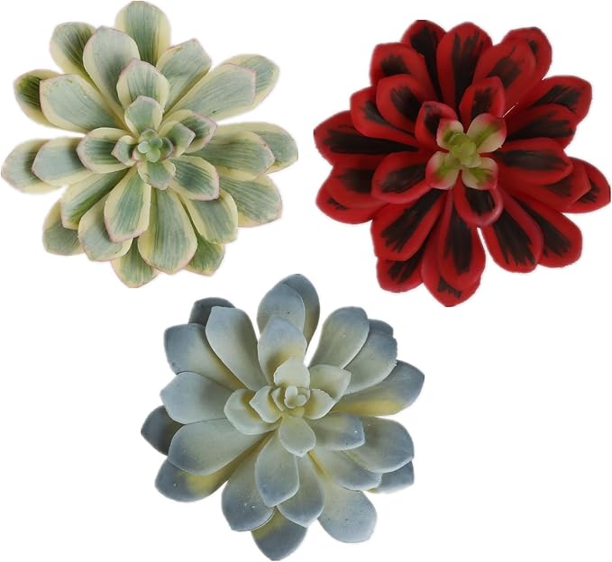 COTSEN 3 Pcs Artificial Succulents Plants Unpotted Assorted Fake Succulents for Office Family Garden Decor