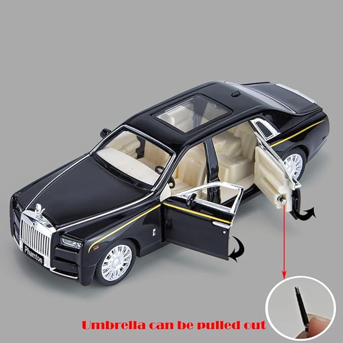 Toy Cars Phantom Model Black Alloy Collectibles Diecast Vehicles with Sound and Light