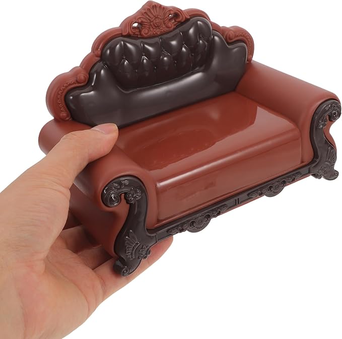 GLEAVI Miniature Doll House Furniture Sofa Chair 1 12 Scale European Style Plastic Mini Sofa for Dollhouse Living Room Decor DIY Craft Accessory