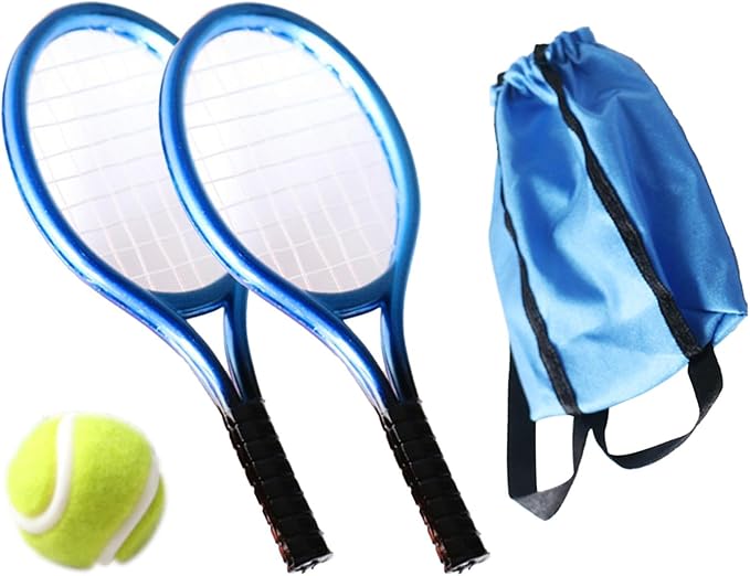 Mini Tennis Racket and Ball Set Mini Tennis Decor Miniature Tennis Kit Adults, Blue