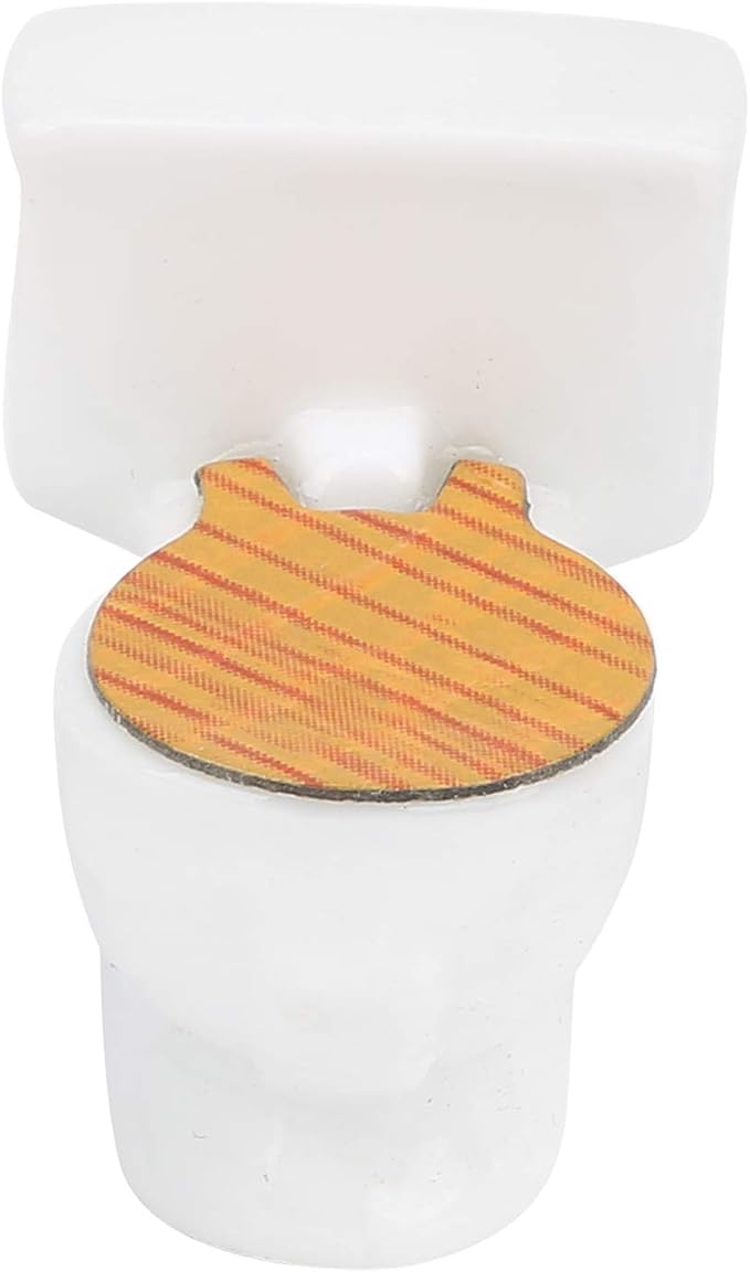 1/24 Scale Simulation Ceramic Dollhouse Miniature Bathroom Set 3 Colors Bathtub Toilet Sink (Pure White)