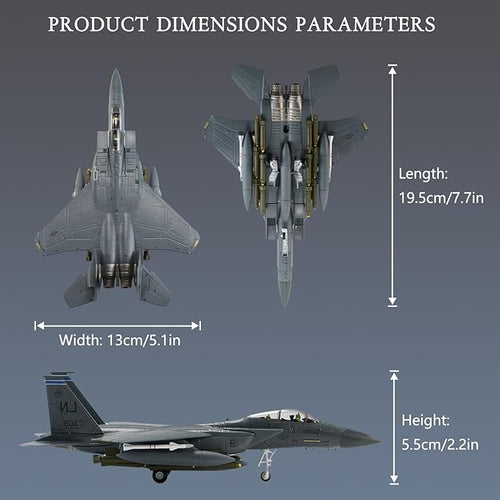 1:100 Scale F-15E Strike Eagle Metal Fighter Jet Model Military Die-cast Aircraft Models for Collection or Gift LN Tail