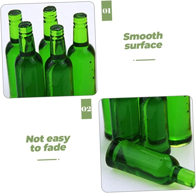 FELTECHELECTR 24pcs Miniature Beer Bottles and Wine Bottles for Dollhouse Decoration Realistic Dollhouse Accessories for Boys and Girls Play Scenes for Home Living Room