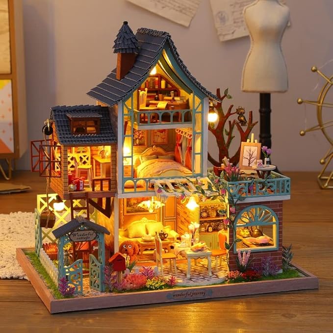 CRIOLPO DIY Miniature Doll House Kit, Inventive Room with Furniture, Tiny House Crafting Set, Miniature House Kits for Adult, Ideal for Hobbyists, for Unleashing Your Creativity - Jungle Sanctuary