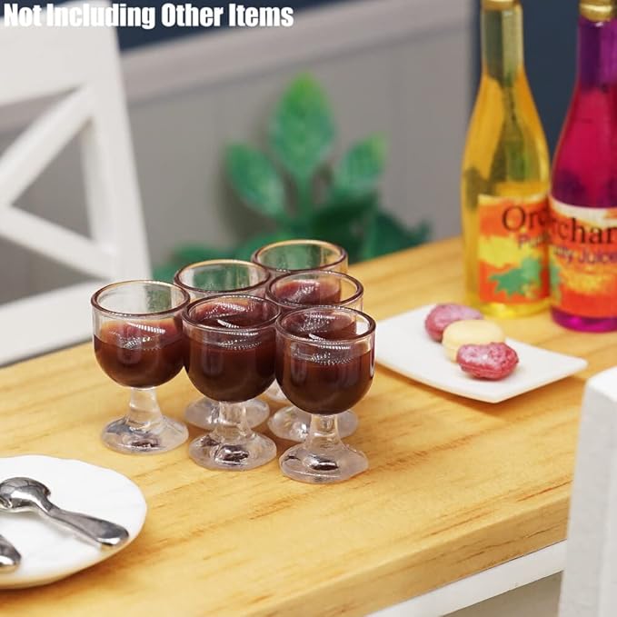 Odoria 1/12 Miniature Wine Glasses 12Pcs Dollhouse Decoration Accessories, Red Wine