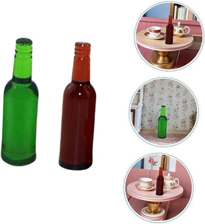 LALADEFIEE 12pcs Miniature Beer Bottles for Dollhouse Decor Highly Detailed Mini Food Drinks Bottles with Authentic Design for DIY Crafting Miniature Wine and Beer Display Accessories