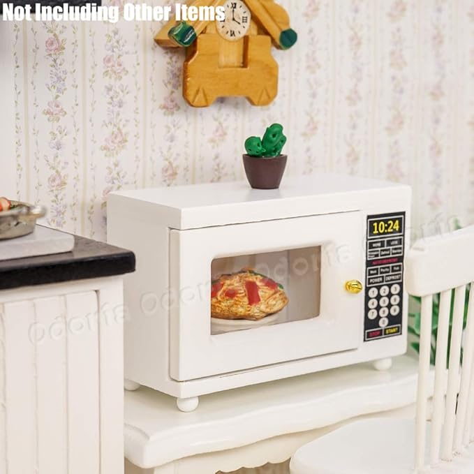 Odoria 1/12 Miniature Microwave Dollhouse Kitchen Accessories, White