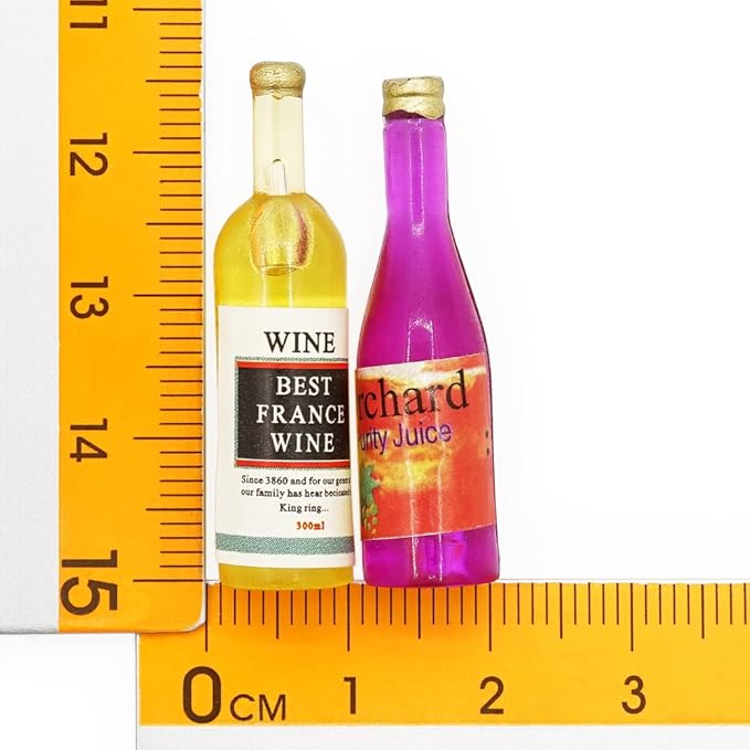 Odoria 1/12 Miniature Wine Bottles 6Pcs and Empty Wine Glasses 12Pcs Dollhouse Decoration Accessories