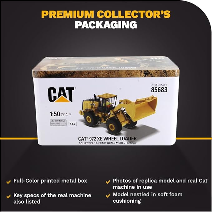 Diecast Masters 1:50 Caterpillar 972 XE Wheel Loader | High Line Series Cat Trucks & Construction Equipment Scale Model Collectible 85683