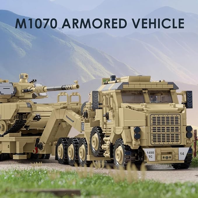 Military M1070 Armored Vehicles Building Kit, WW2 Military Tank Building Block Set, WW2 Armored Tank,Great Gifts Adult Sets for Men,3483 Pieces