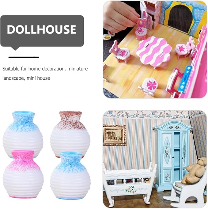 Ciieeo 24 Pcs Micro Landscape Vase Small House Flower Vase Tiny Homes Miniature Model Tiny House Decorations Mini House Accessories Tiny House Accessories Trinkets Resin Doll House