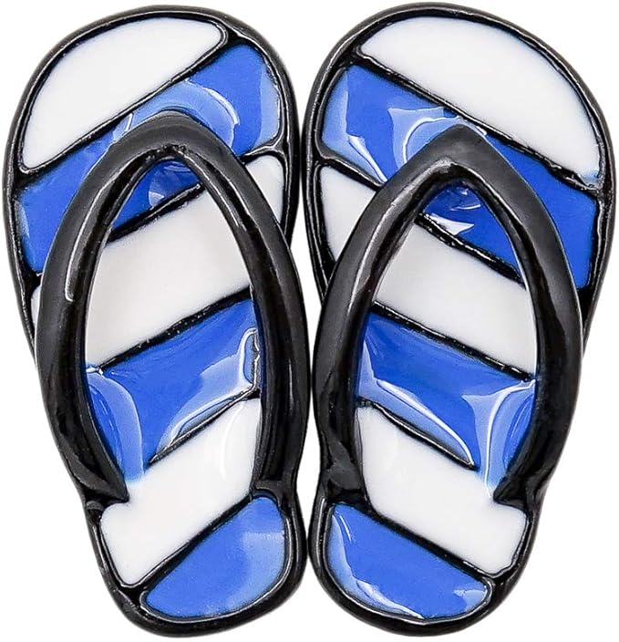 Odoria 1/12 Miniature Beach Flip Flops Dollhouse Decoration Accessories, Blue