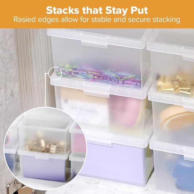 Bostitch Konnect Nest Clear Boxes, Stacking, Index, 3 Pack